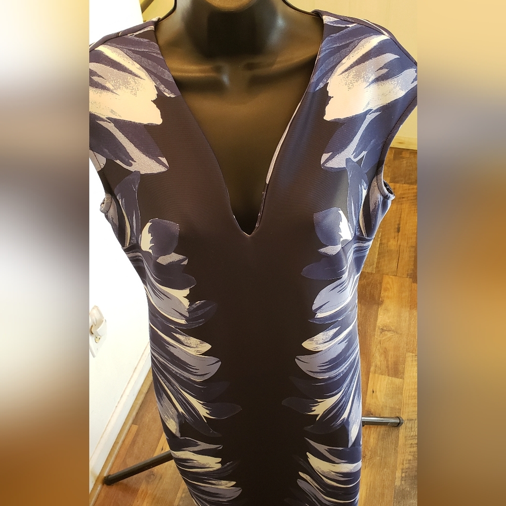 Slimming Blue and White Dress